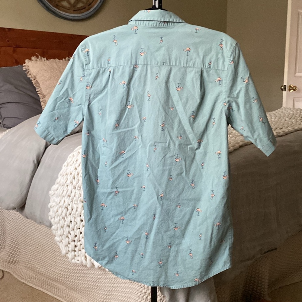 George MENS Green Flamingo 🦩 Short sleeve shirt - Picture 5 of 7